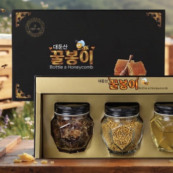 천연벌꿀 아카시아꿀 벌집꿀 벌화분 300g 3구 선물세트