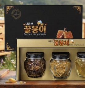천연벌꿀 아카시아꿀 벌집꿀 벌화분 300g 3구 선물세트
